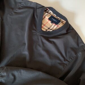 Vintage Burberry Black V-Neck Golf Pullover